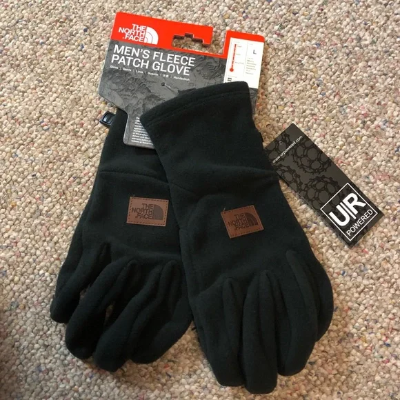 🆕 The North Face Men’s Fleece Patch Gloves Black - Picture 2 of 11